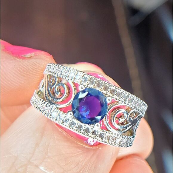 Nwot 925 Sterling Silver Sapphire Ring - Picture 1 of 11